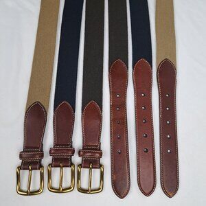 L.L.Bean Comfort Waist Belts Lot of 3: Brown, Navy, Kahki  Size 46